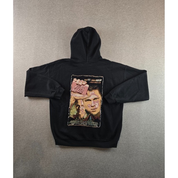 Vendetta Other - Fight Club x Vendetta Archive Tapestry Hoodie Mens Large Black Woven Sweatshirt